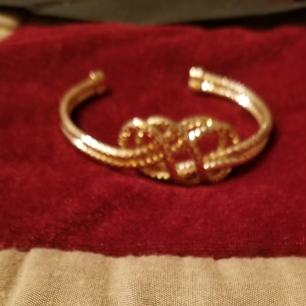 Goldtone Love Knot Cuff Bracelet